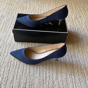 Nina Navy Satin Pumps